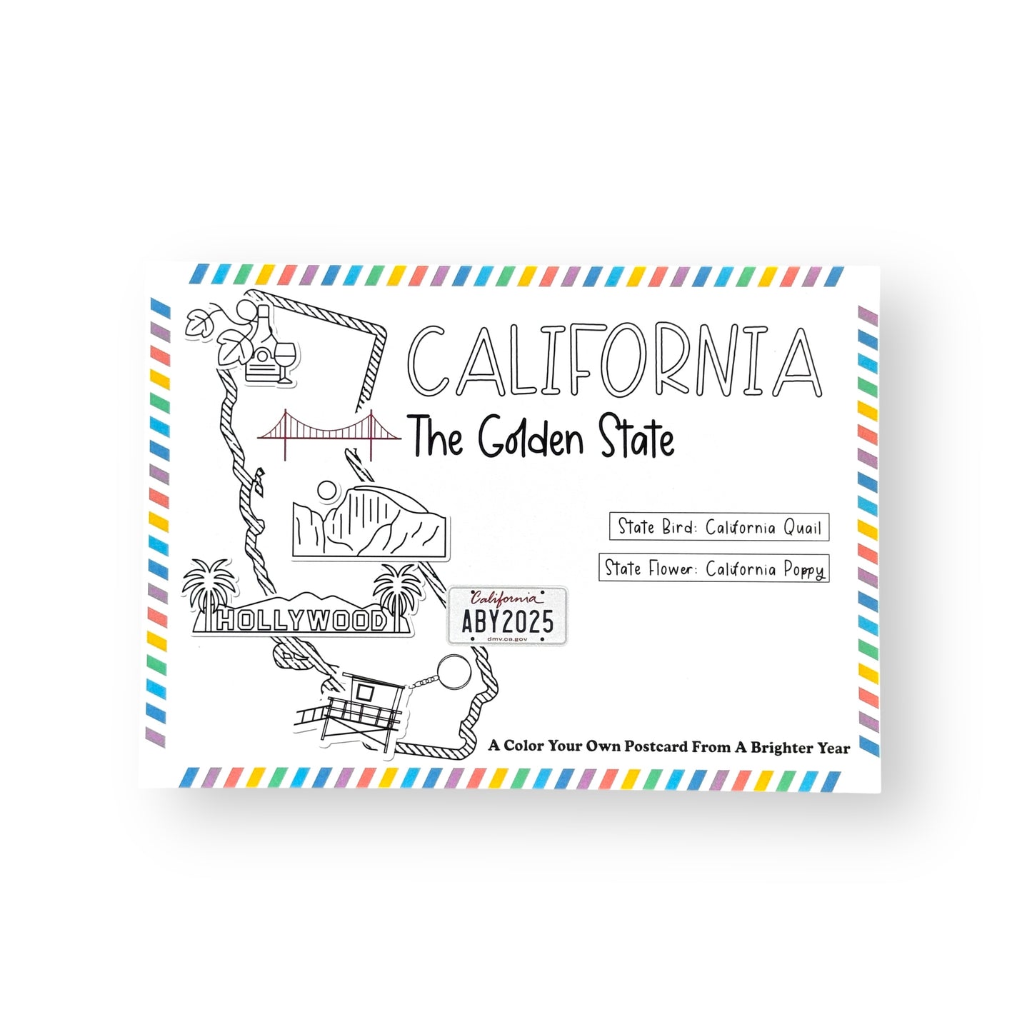 California Color-Your-Own Postcard