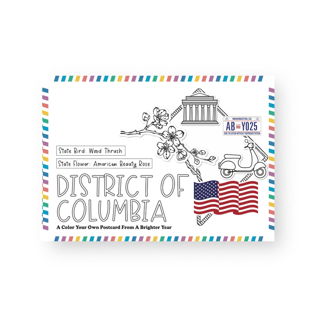 Washington DC Color-Your-Own Postcard