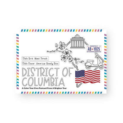 Washington DC Color-Your-Own Postcard