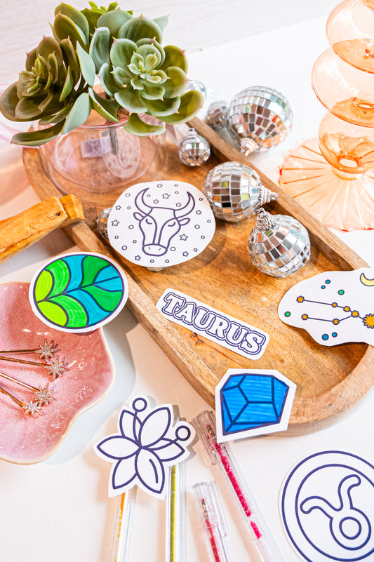 Color the Cosmos Stickers — Taurus