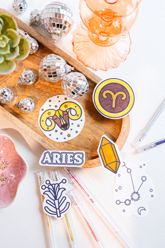 Color the Cosmos Stickers — Aries