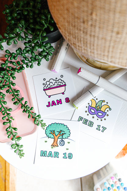 Quarterly Coloring + Calendar Subscription Box