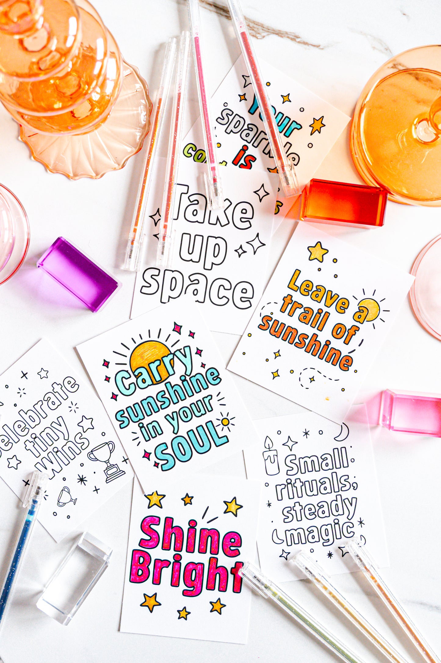 Color-Your-Own Affirmations Cards