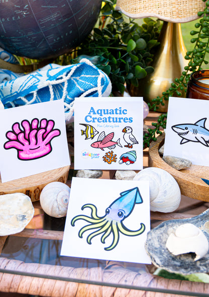 Aquatic Creatures Mini Coloring Book