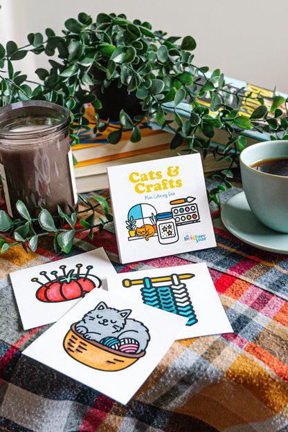 Cats & Crafts Mini Coloring Book