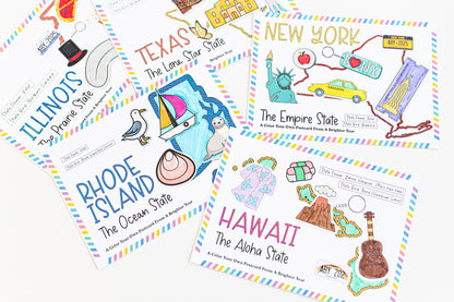 Road Trip Color-Your-Own Postcard Bundle