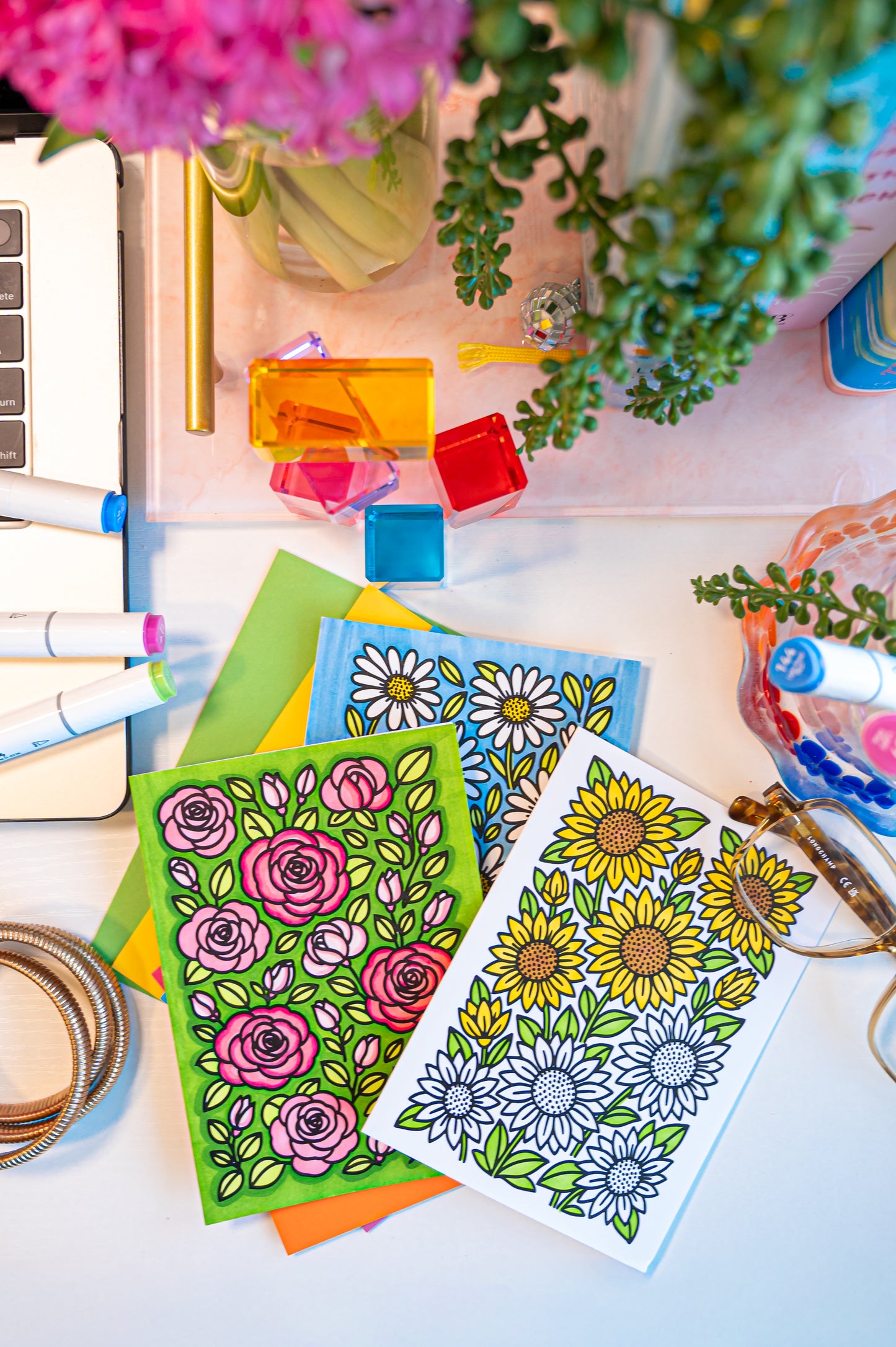 Wildflower Wishes Color-Your-Own Greeting Cards