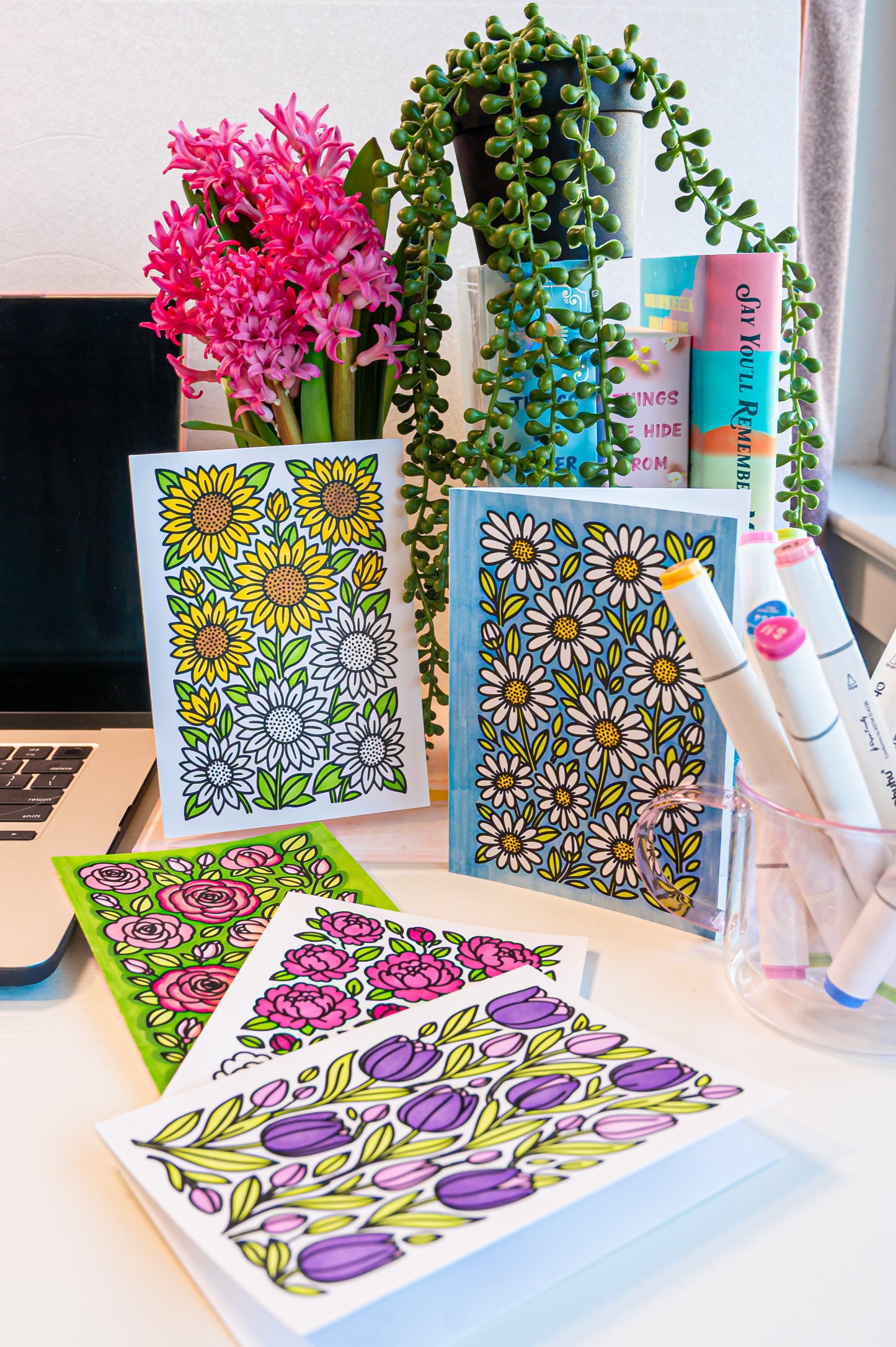 Wildflower Wishes Color-Your-Own Greeting Cards
