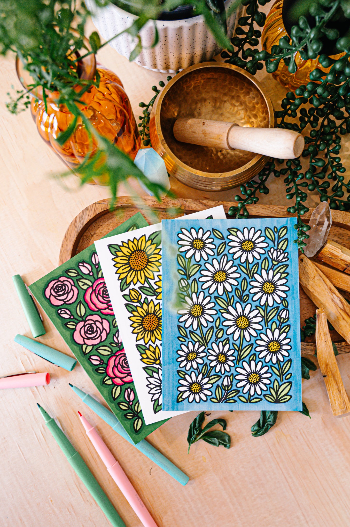 Wildflower Wishes Color-Your-Own Greeting Cards