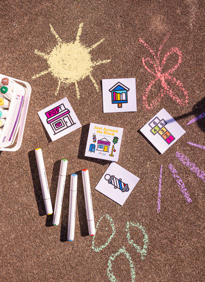 Just Around the Block Mini Coloring Book