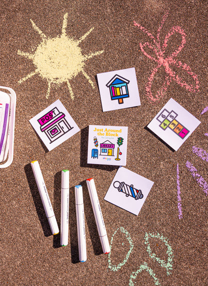 Just Around the Block Mini Coloring Book