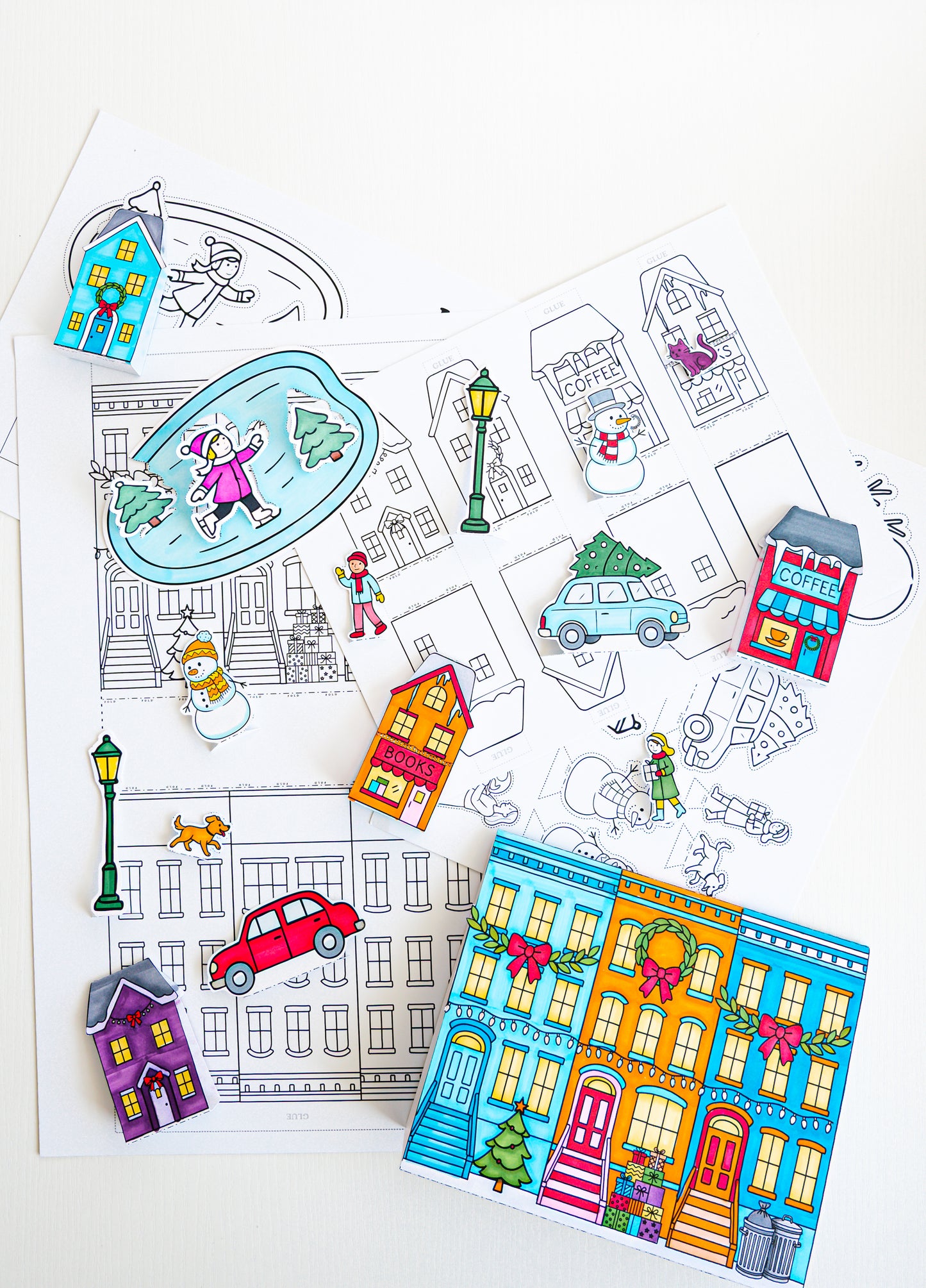 Color-Your-Own Winter Village