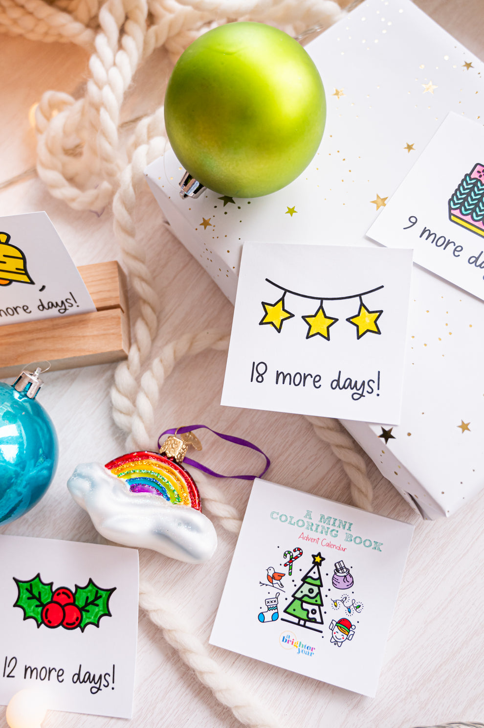 Advent Calendar Mini Coloring Book - A Brighter Year