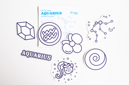 Color the Cosmos Stickers — Aquarius