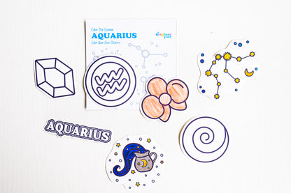 Color the Cosmos Stickers — Aquarius