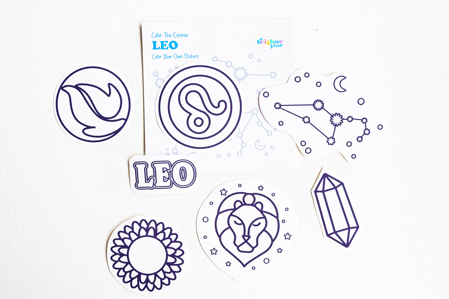 Color the Cosmos Stickers — Leo