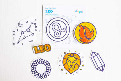 Color the Cosmos Stickers — Leo