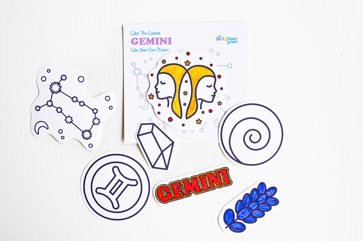 Color the Cosmos Stickers — Gemini