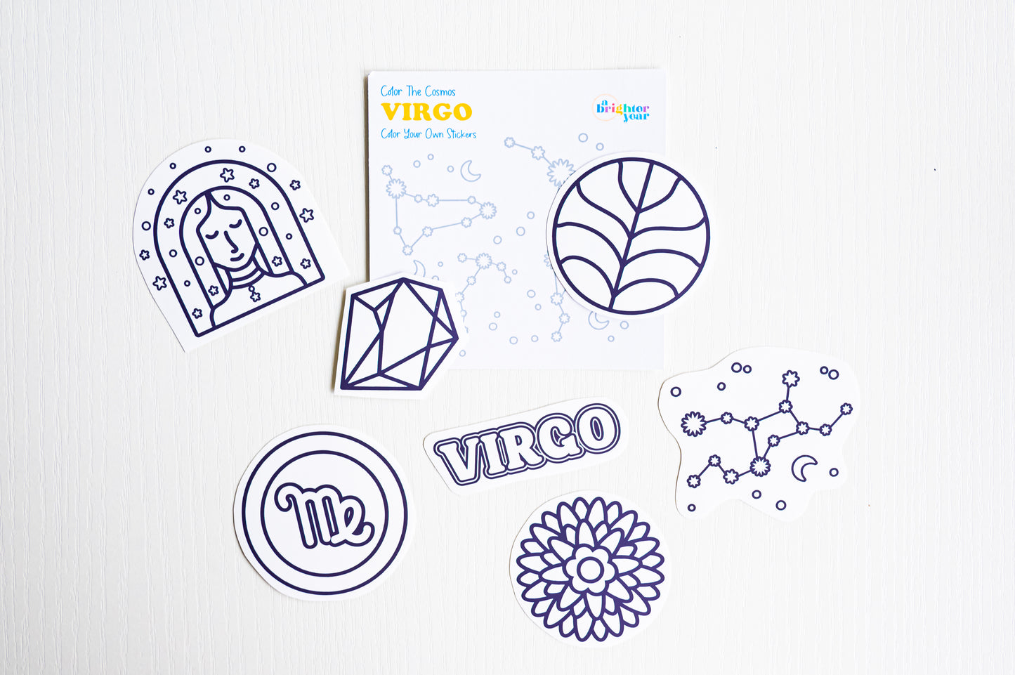 Color the Cosmos Stickers — Virgo