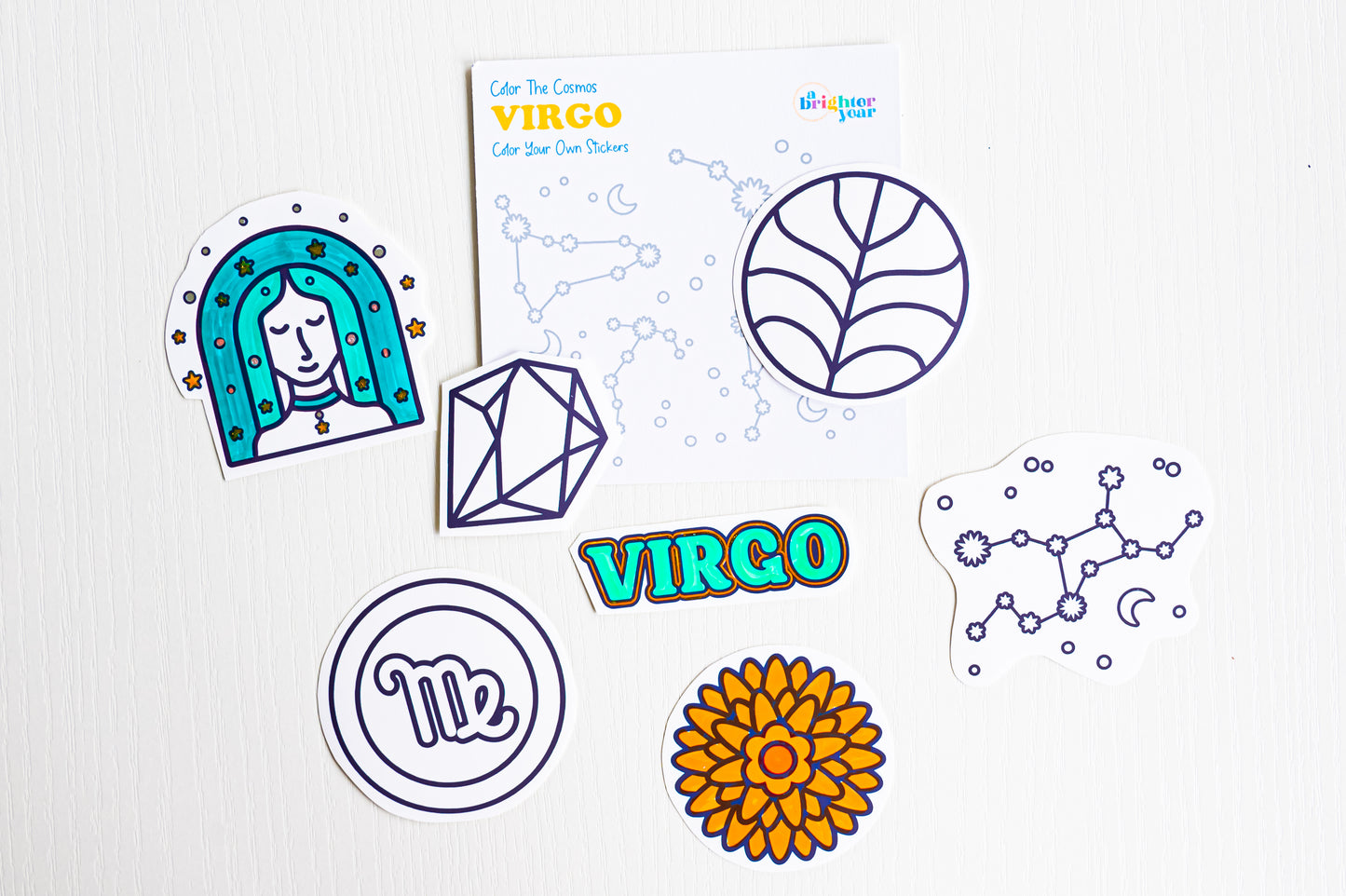 Color the Cosmos Stickers — Virgo