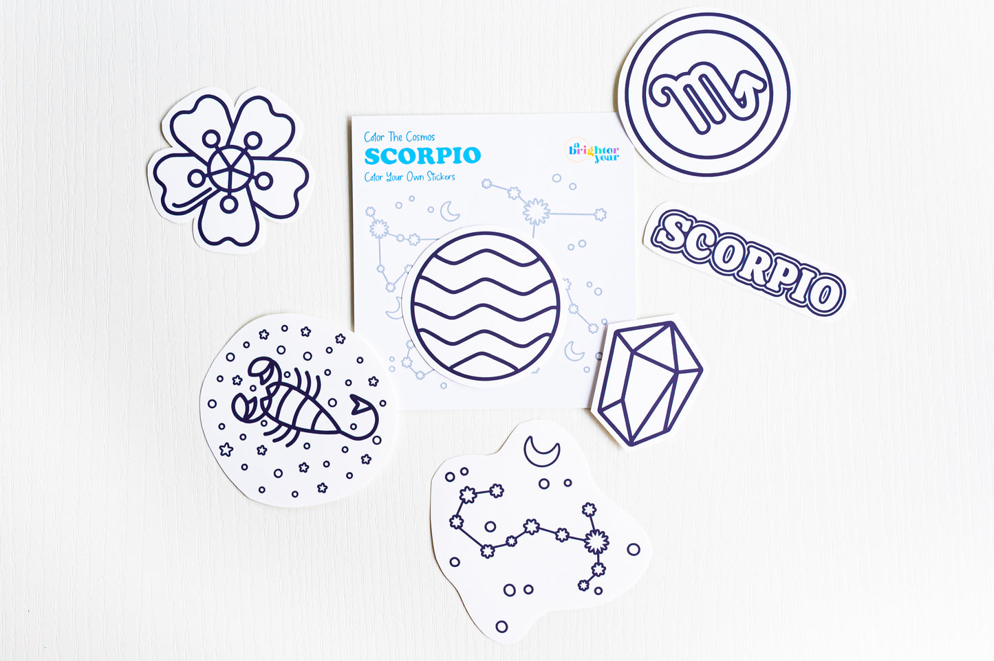 Color the Cosmos Stickers — Scorpio