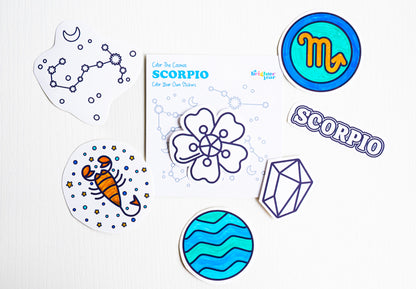 Color the Cosmos Stickers — Scorpio