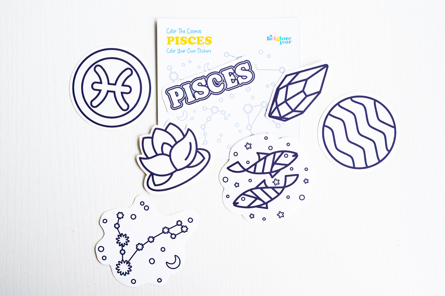 Color the Cosmos Stickers — Pisces