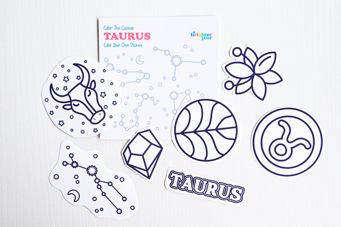 Color the Cosmos Stickers — Taurus