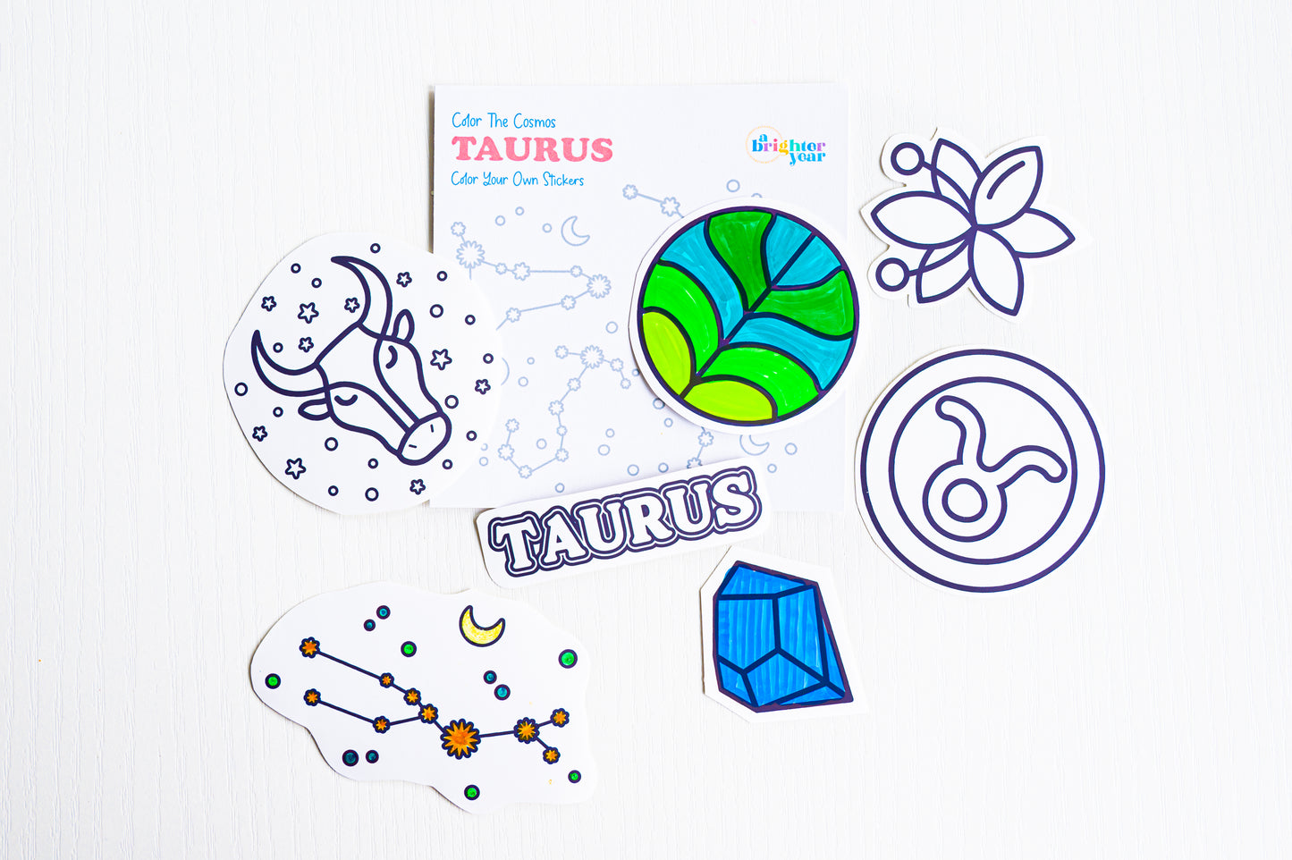 Color the Cosmos Stickers — Taurus