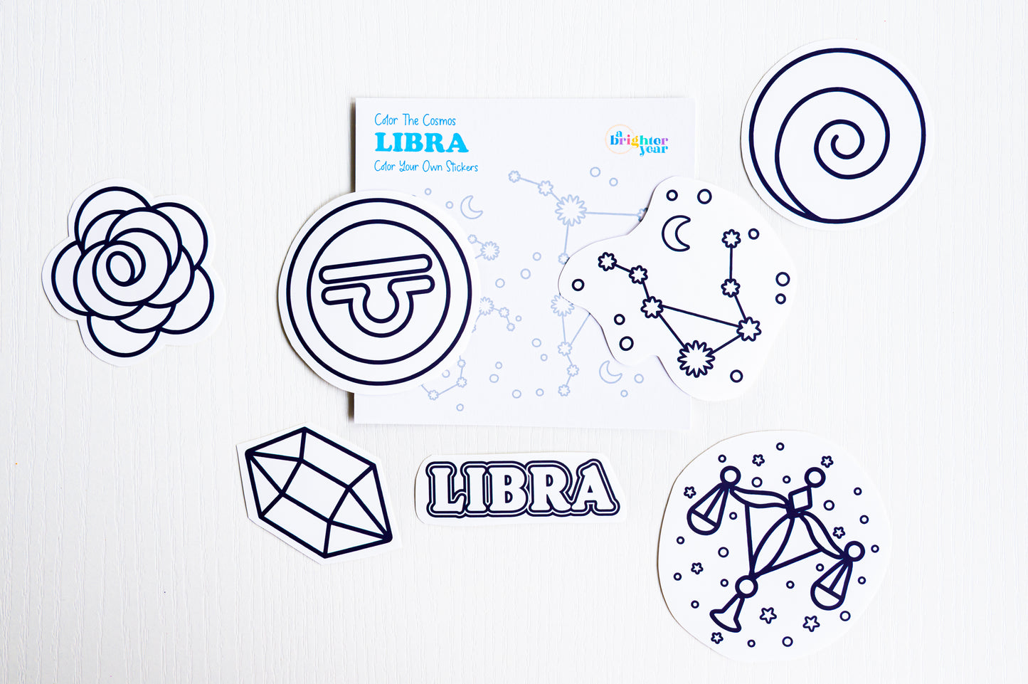 Color the Cosmos Stickers — Libra