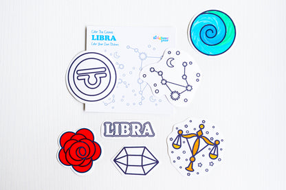 Color the Cosmos Stickers — Libra