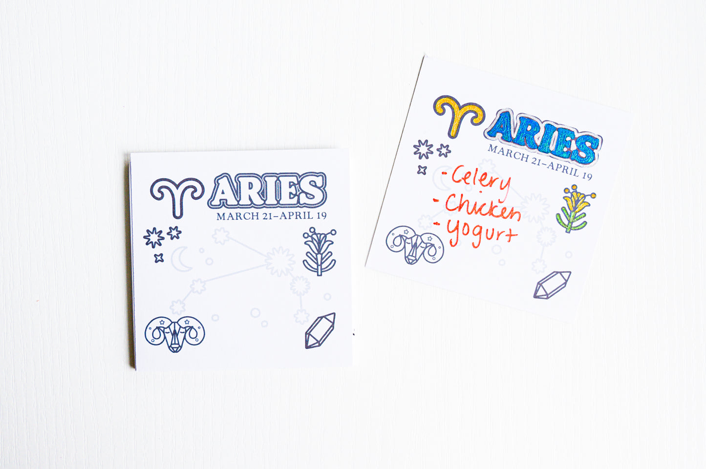 Color the Cosmos Post-It Notes — Aries