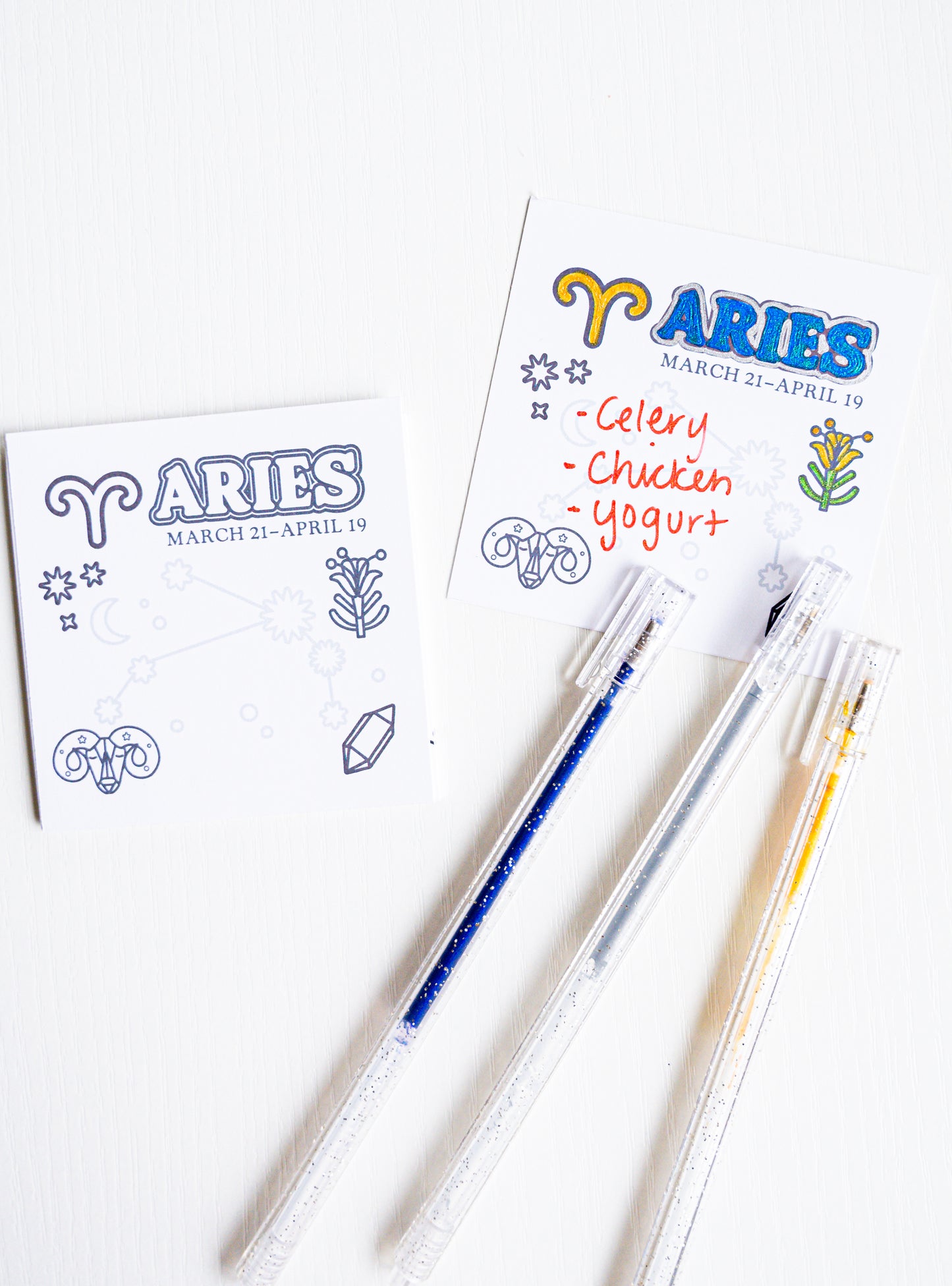 Color the Cosmos Post-It Notes — Aries