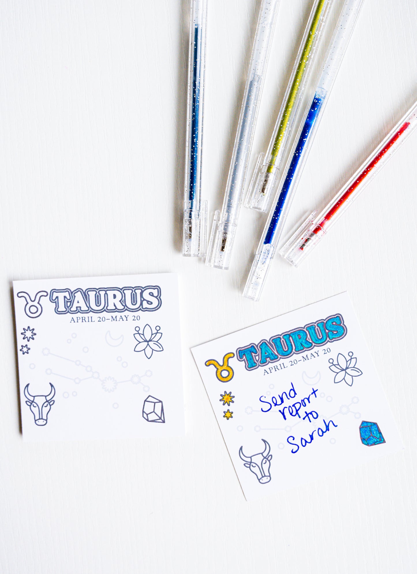 Color the Cosmos Post-It Notes — Taurus