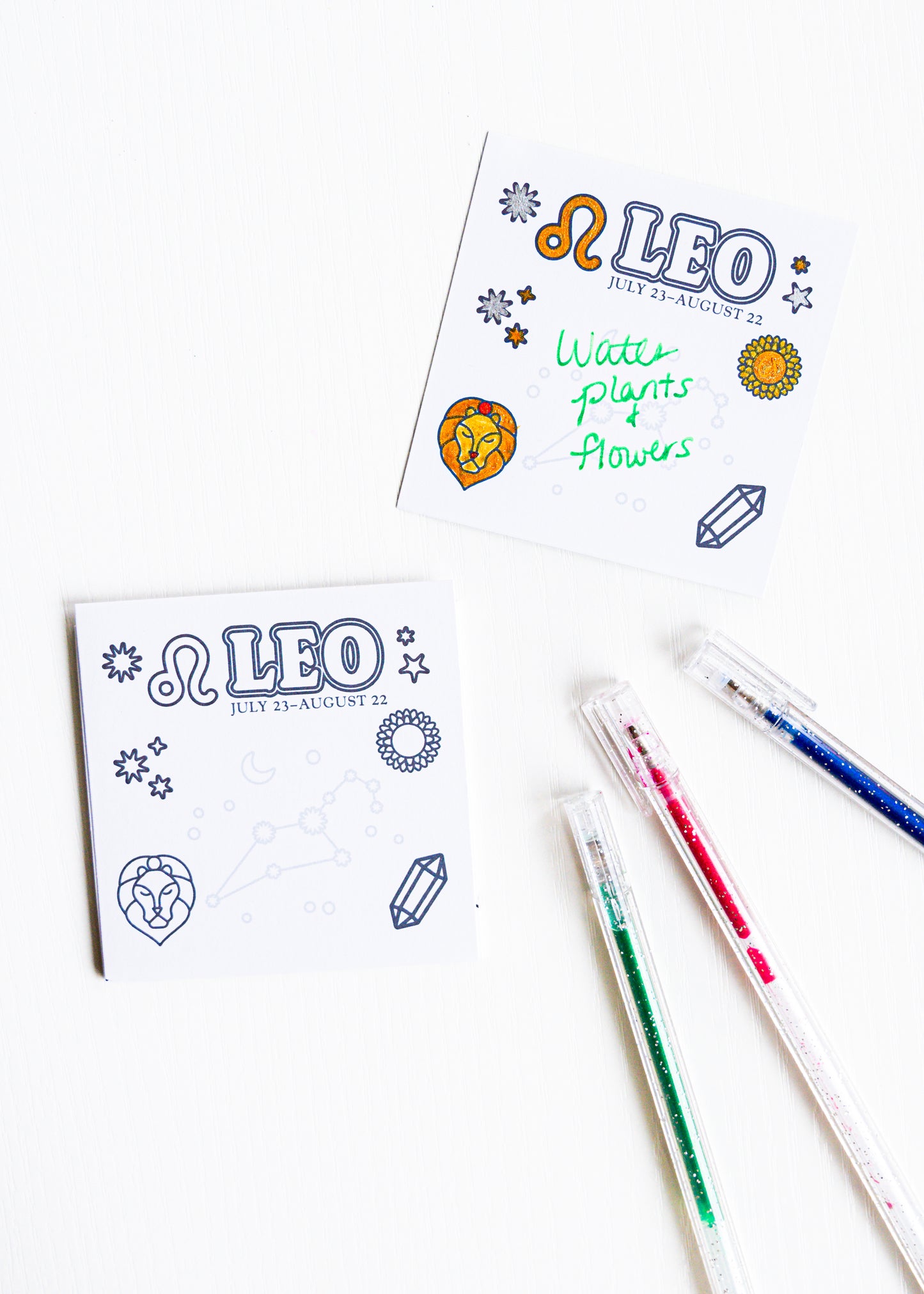 Color the Cosmos Post-It Notes — Leo