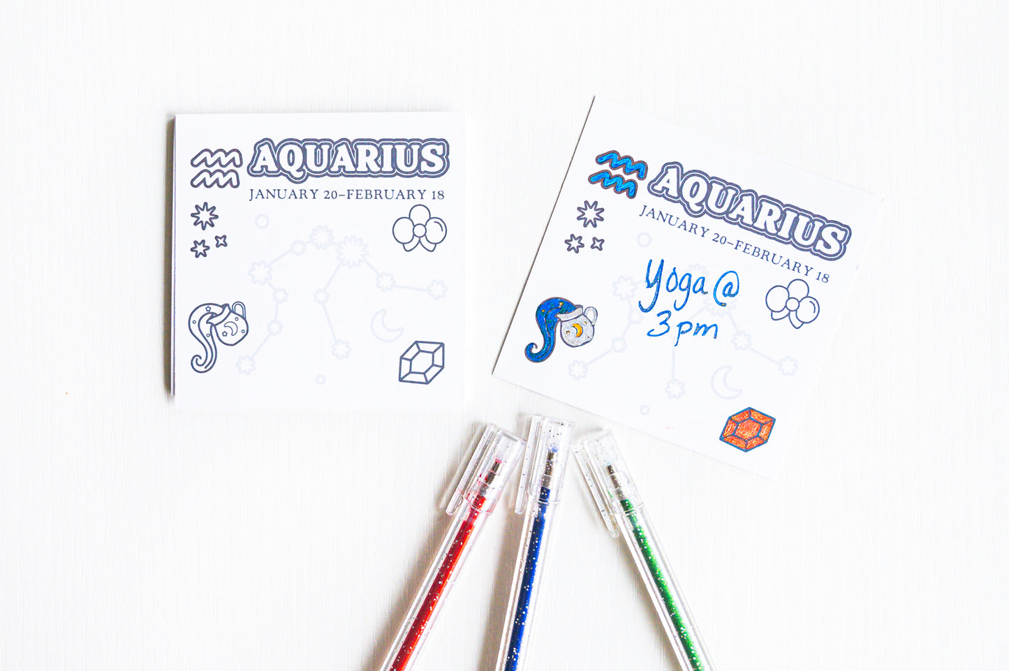 Color the Cosmos Post-It Notes — Aquarius