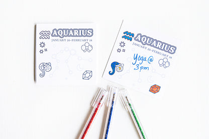 Color the Cosmos Post-It Notes — Aquarius