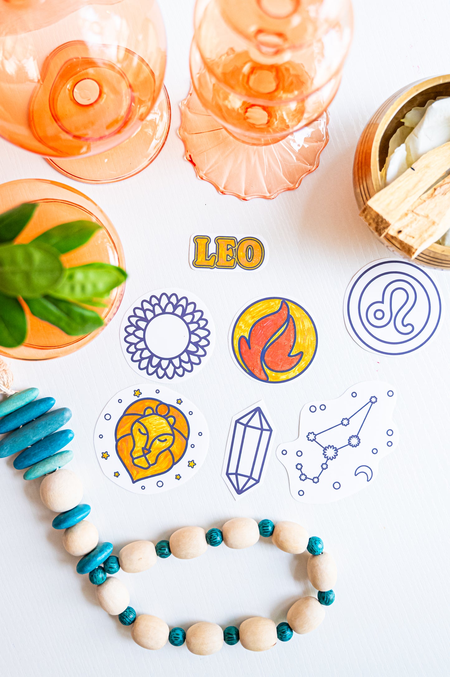 Color the Cosmos Stickers — Leo