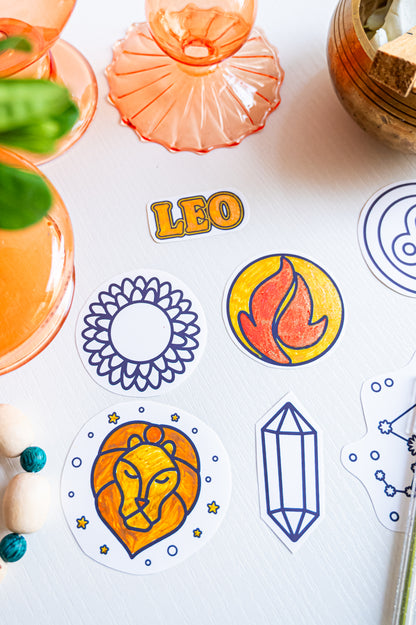 Color the Cosmos Stickers — Leo