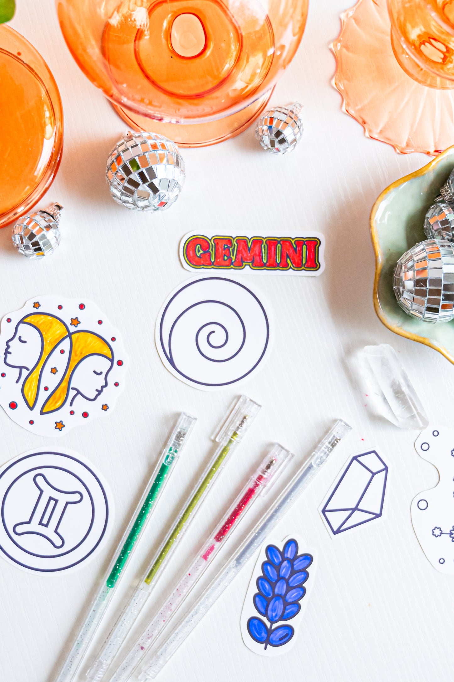 Color the Cosmos Stickers — Gemini