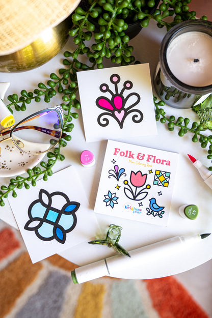Folk & Flora Mini Coloring Book