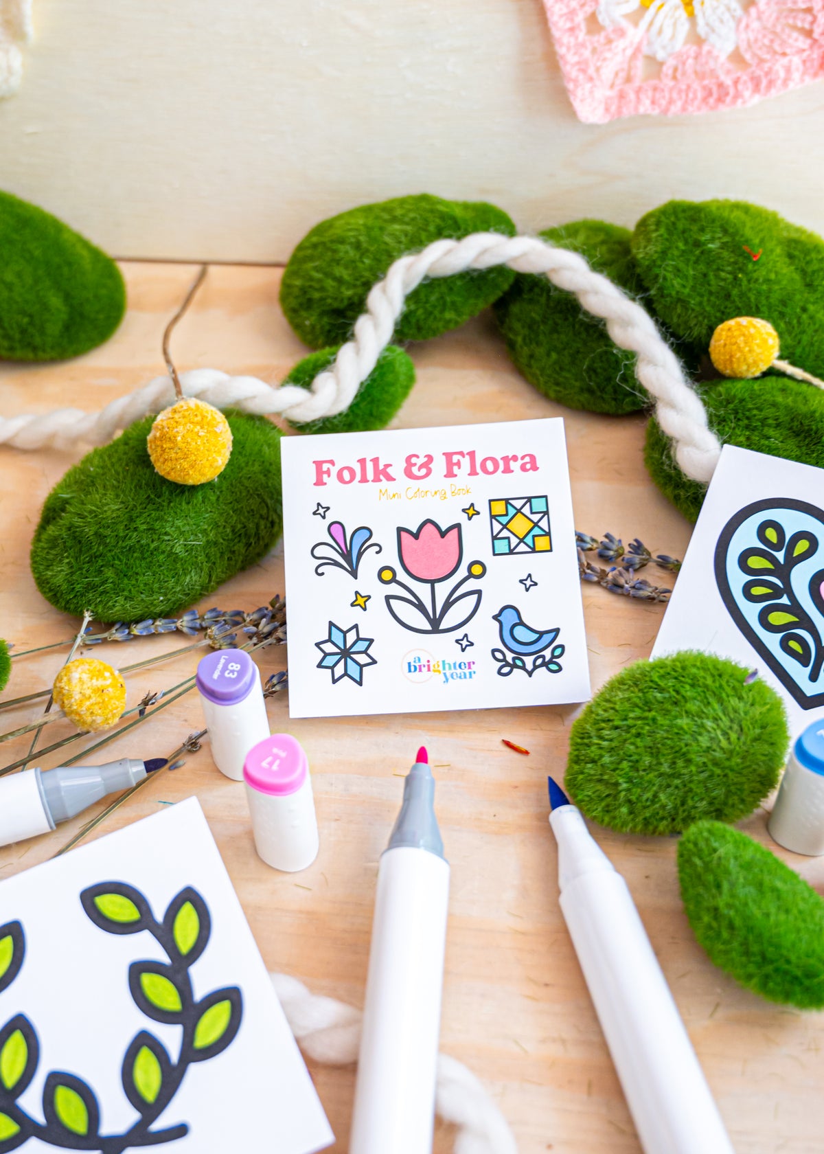 Folk & Flora Mini Coloring Book