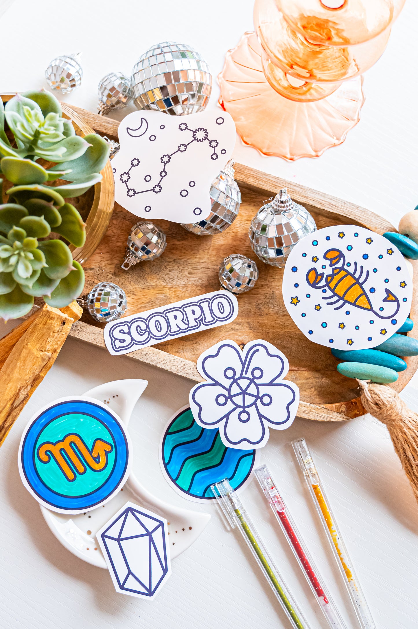 Color the Cosmos Stickers — Scorpio