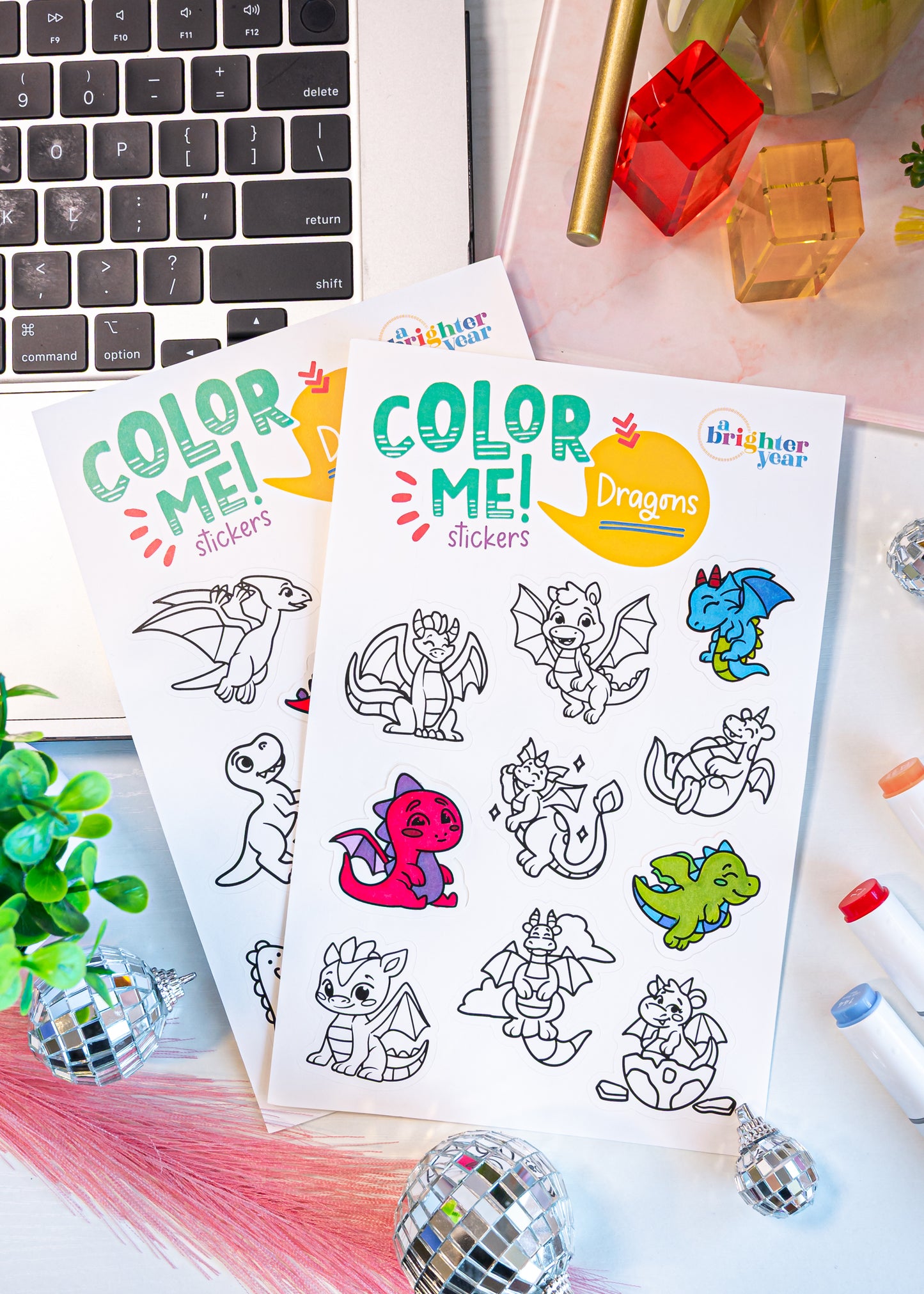 Mythical and Magical Color-Your-Own Sticker Bundle, 4-Pack