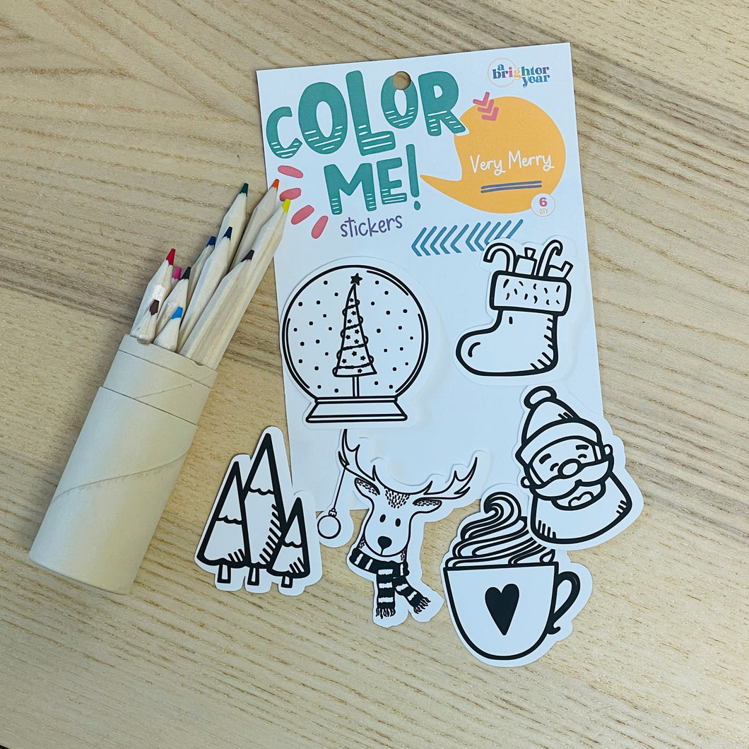 Color Your Own Very Merry Stickers