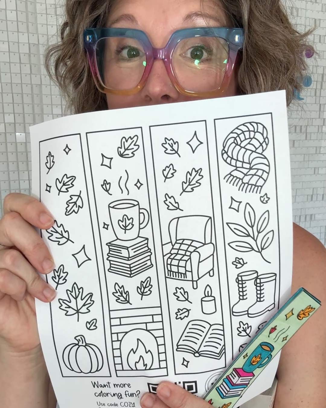 Fall Bookmarks Coloring Page
