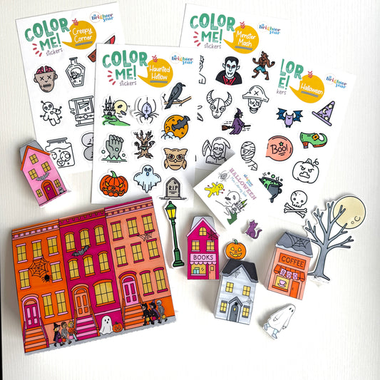 Color-Your-Own Halloween Village Bundle