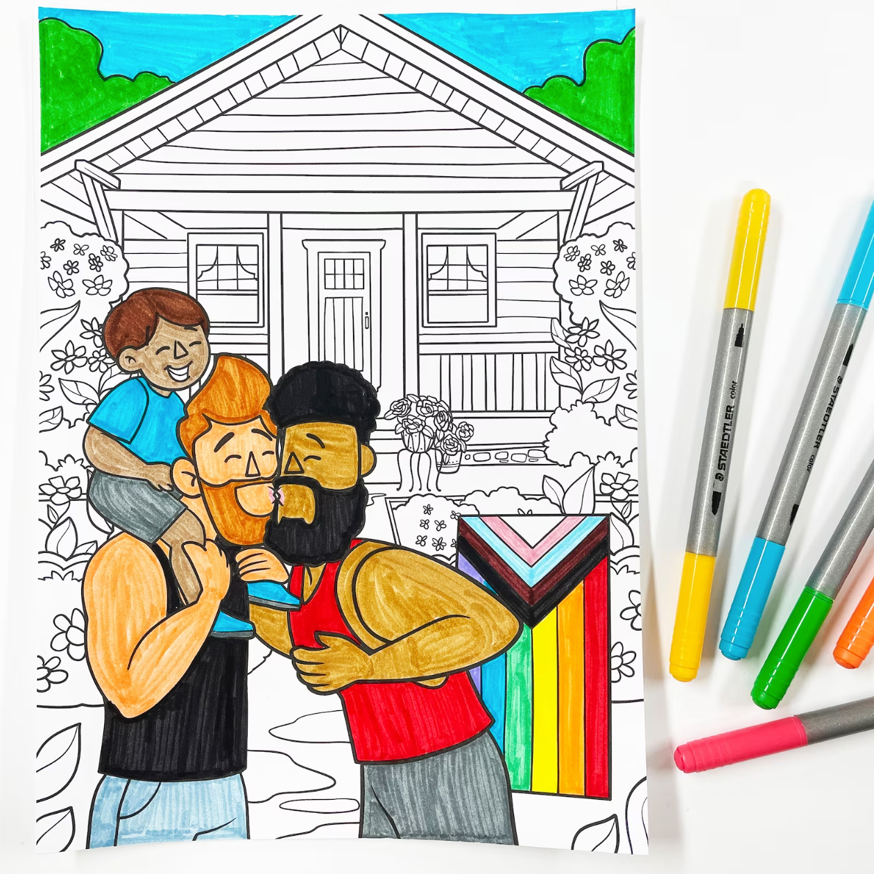 LGBTQIA+ Family Digital Download Coloring Page