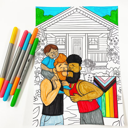 LGBTQIA+ Family Digital Download Coloring Page