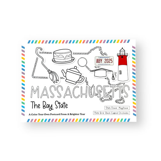Massachusetts Color-Your-Own Postcard